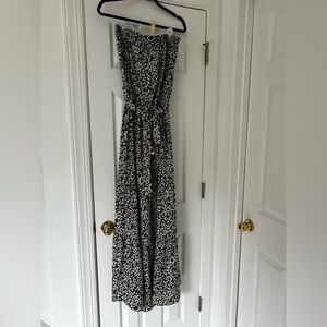 Strapless maxi dress with same fabric belt. Size M